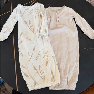 Carter's Cream and Tan Baby Gowns